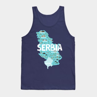 Serbia Illustrated Map Tank Top